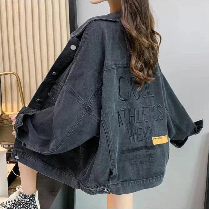 牛仔外套女网红bf风韩版宽松百搭2025春季洋气刺绣牛仔夹克上衣潮