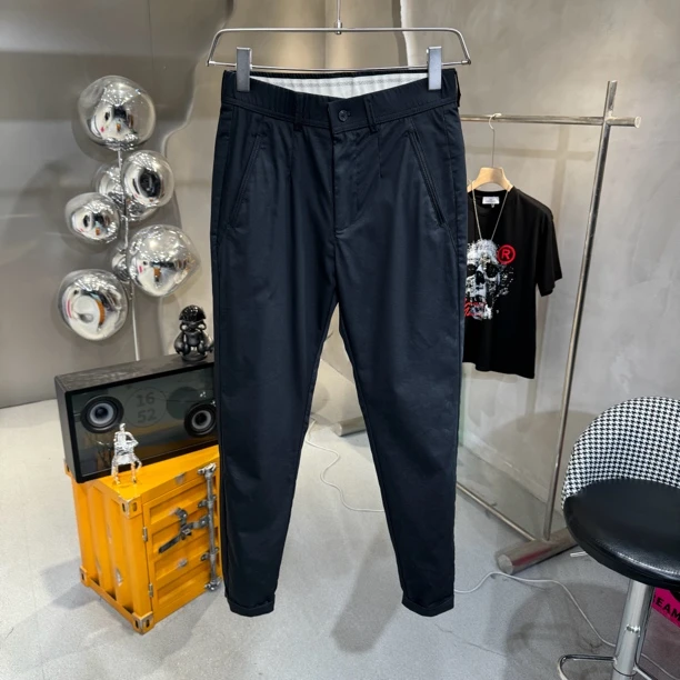 高端板正潮流休闲小西裤男小脚微锥弹力锦棉面料夏季百搭休闲裤
