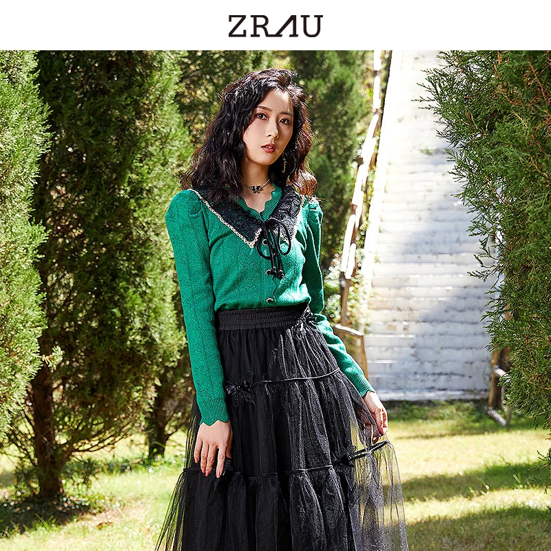 高级感百搭翻领针织衫91050411033