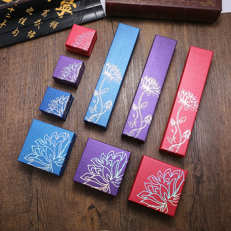 首饰盒/箱 复古文艺莲花礼品盒发簪项链耳饰包装饰品高档古典盒子