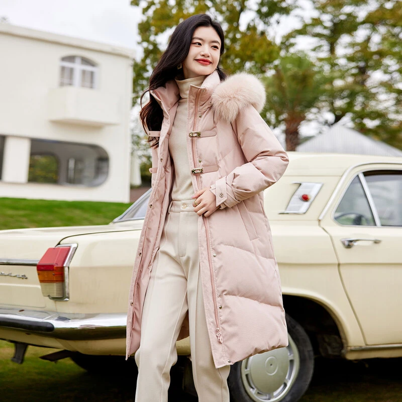 时尚气质保暖狐狸毛领羽绒服SXYRF22141