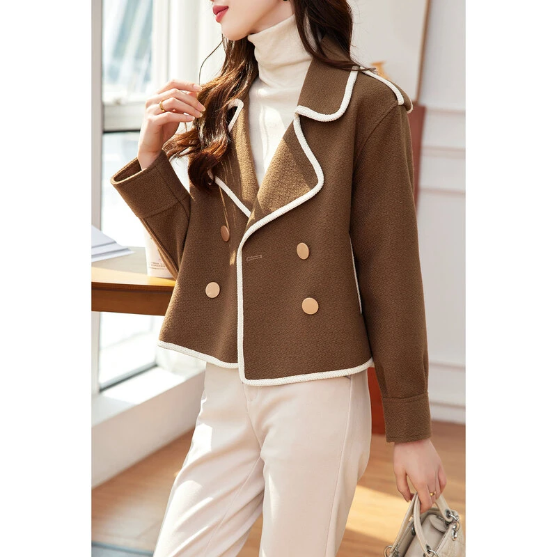 时尚气质短款毛呢外套SXN22086