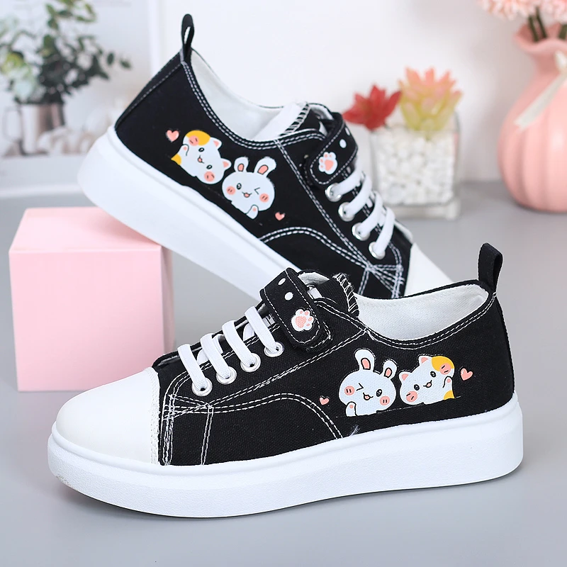 女童鞋2025春夏新款软底运动休闲鞋懒人透气儿童帆布鞋中大童板鞋