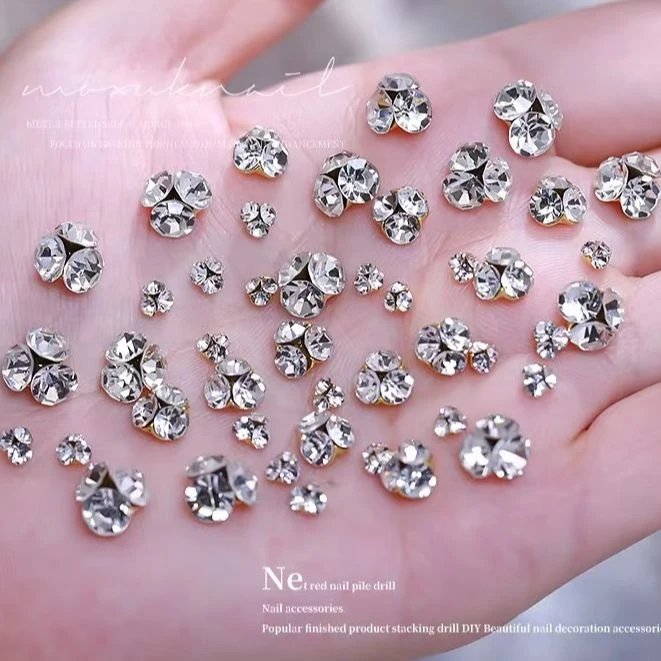 （20颗）美甲饰品 春柚美甲mini堆堆钻小号白色爆闪美甲成品堆钻