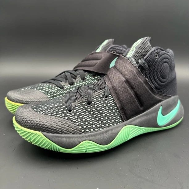 （42.5码）耐克Nike 欧文2篮球鞋/黑绿/95新配盒/公价1769