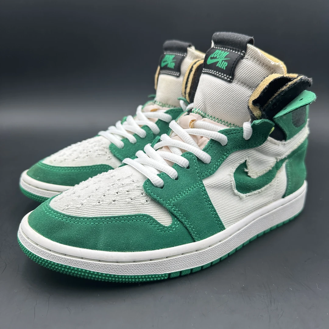 (42.5码)耐克Jordan AJ1篮球鞋/白绿/93新配盒CT0978-300
