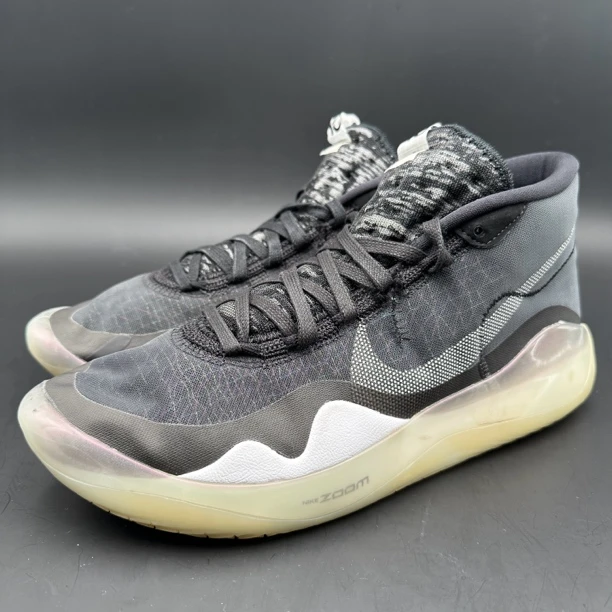 （43码）耐克Nike KD12实战篮球鞋/首发黑白/95新配盒/公价2599