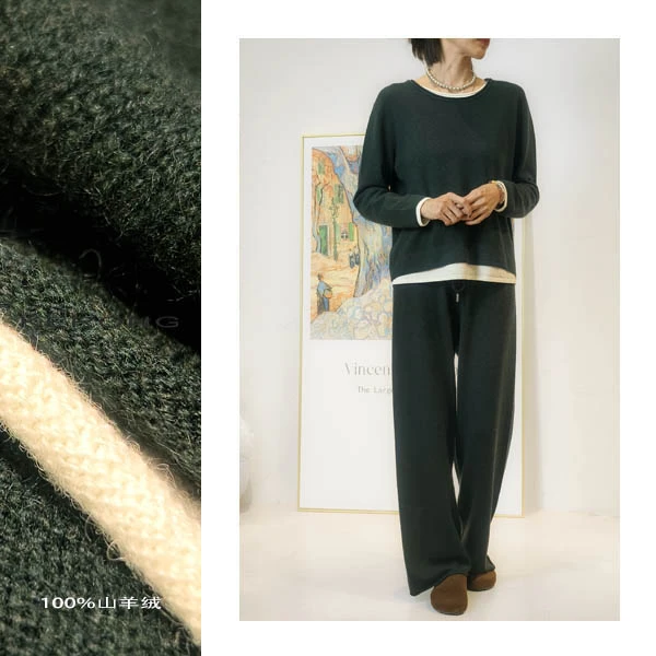 「100%山羊绒」K.R【假两件羊绒衫】秋冬保暖百搭针织尤莱特休闲长袖