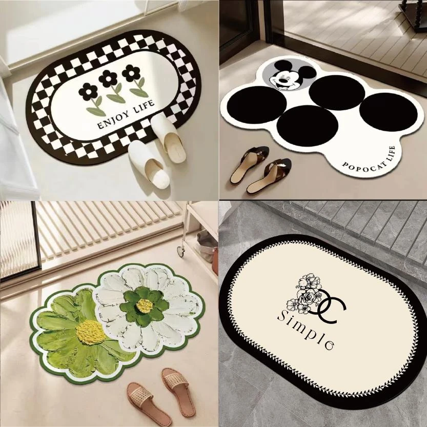 卫地垫卫生间厕所家用脚垫硅藻泥地垫防滑地垫浴室卧室吸水地垫