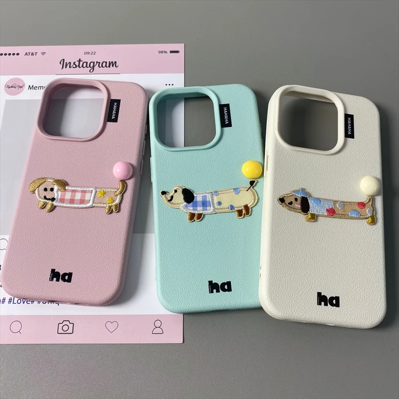 腊肠狗15promax苹果手机壳14适用iPhone13软胶12/XR/xsmax皮纹壳