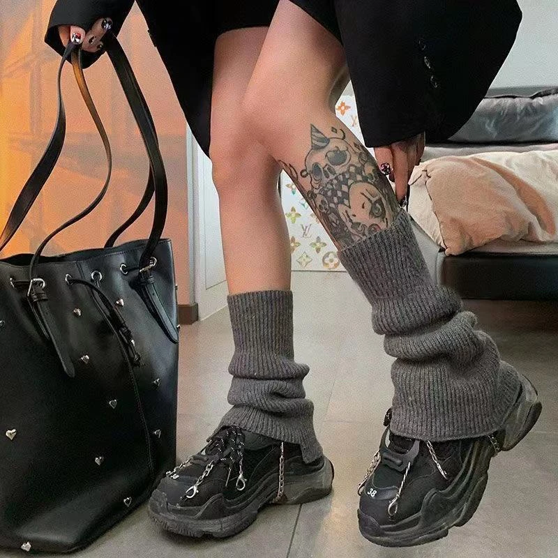 堆堆腿套原宿风靴套堆叠软糯堆堆lolita秋冬季护腿纯色袜套保暖jk