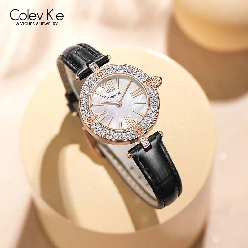 colevkie正品9005潮流女表百搭防水镶钻小众轻奢精致气质女友礼物