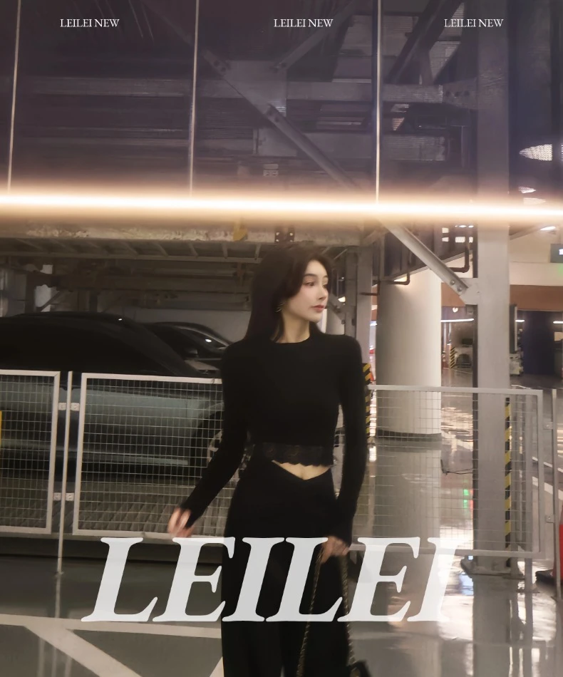 【磊磊分享】秋冬上新法式蕾丝紧身显瘦短款洋气上衣#8875