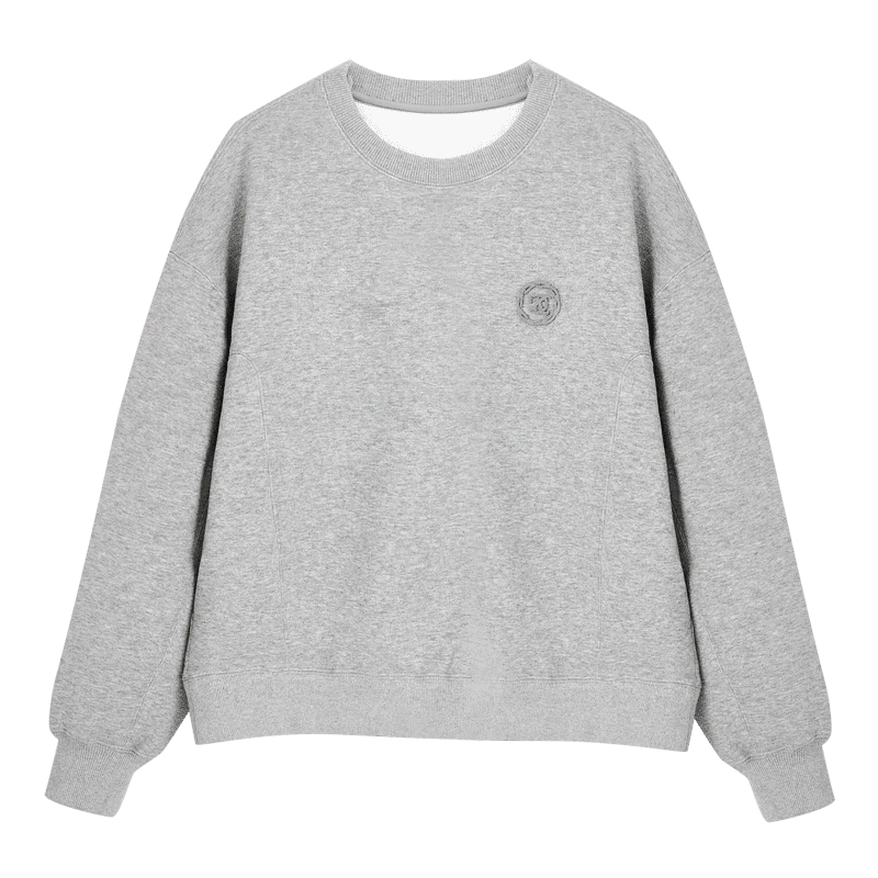 《欣欣专享》简约休闲卫衣圆领百搭立体牙刷绣上衣女X10BJS8707