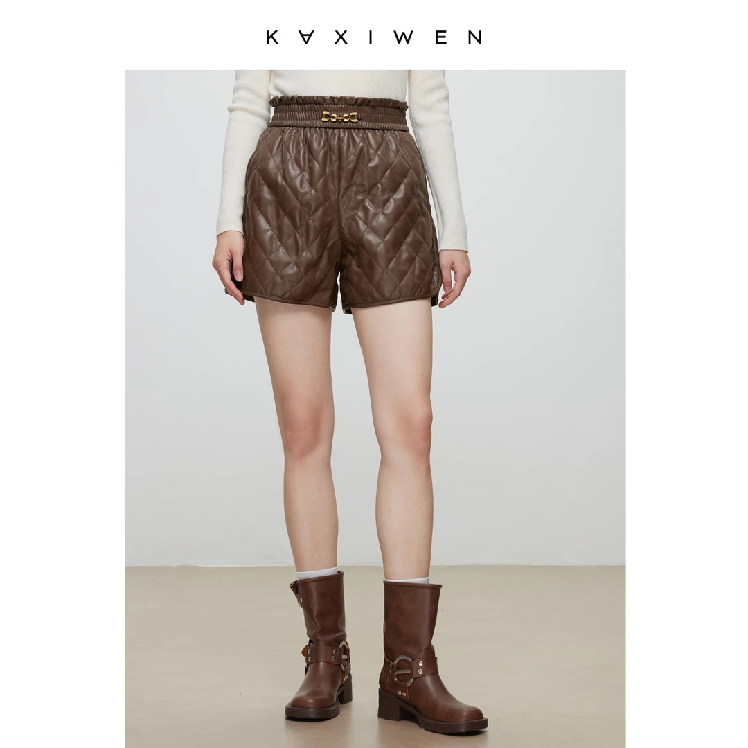 【籽言专属】时尚百搭菱格短裤X09BKS8150