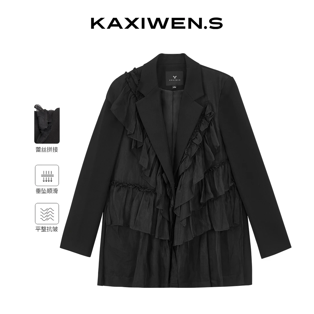 【达人专属】百褶拼接小众设计感Chic时尚坎肩西装X09AAE8142