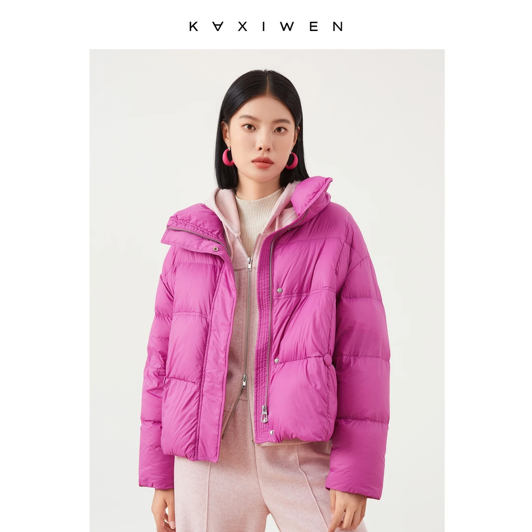 【达人专属】翻领上衣切格面包服加厚保暖羽绒服D09BYS9615