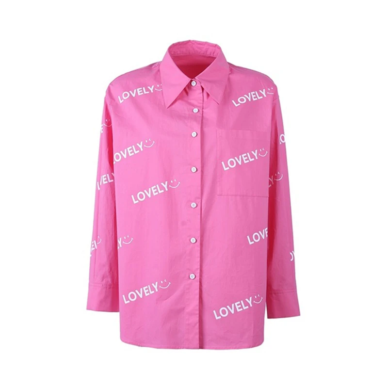 【女乔专属】时尚简约字母印花衬衫N1027