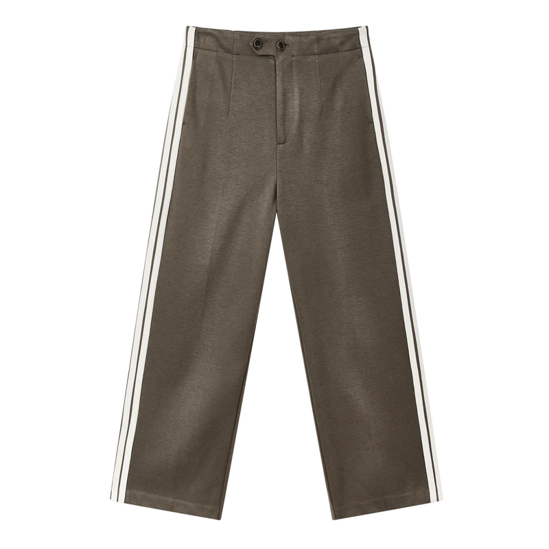 《欣欣专享》时尚直筒裤撞色织带通勤简约休闲裤X09AKS8704