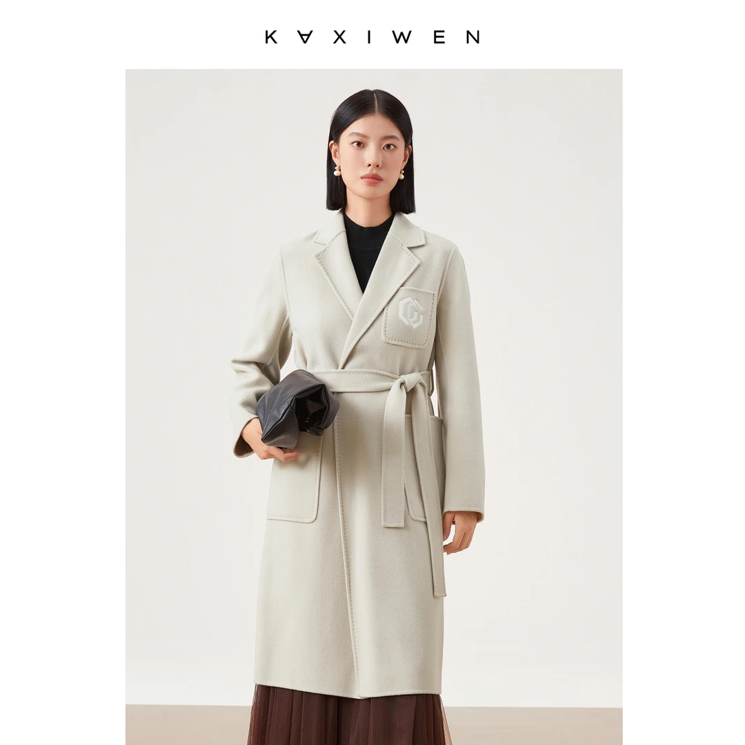 【小朱专享】绵羊毛腰带设计时尚气质羊毛大衣X09BDE8661