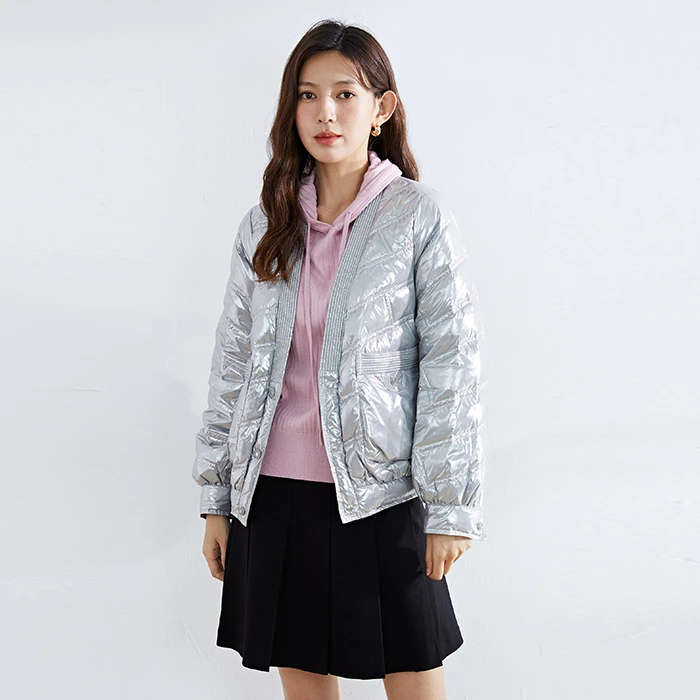 【达人专享】X10AYY8603亮光轻薄短羽绒服