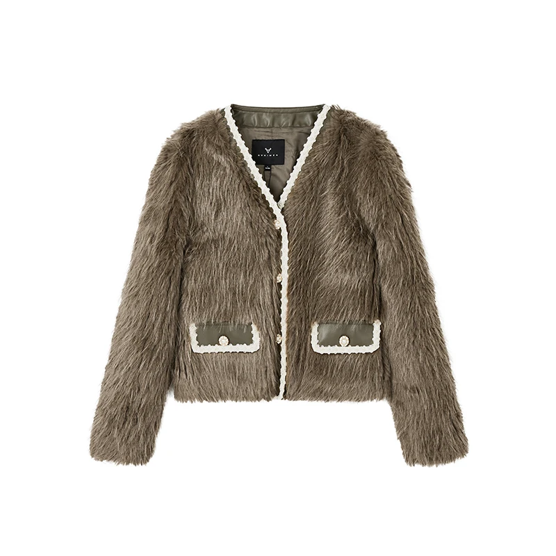 【小北推荐】时髦轻奢感小香风外套珍珠拼接毛感上衣X10BPS8602