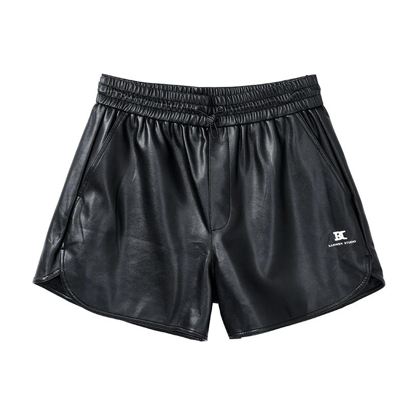 【女乔专属】甜酷时尚印花皮短裤百搭显瘦休闲裤子N1026