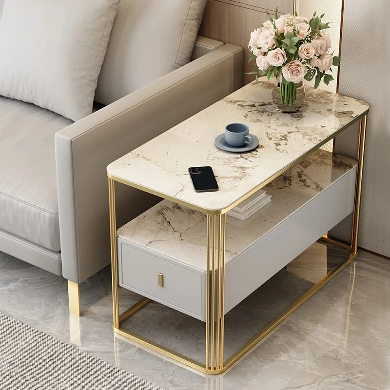 轻奢沙发岩板边几柜现代简约客厅边柜休闲小茶几收纳储物柜侧角柜