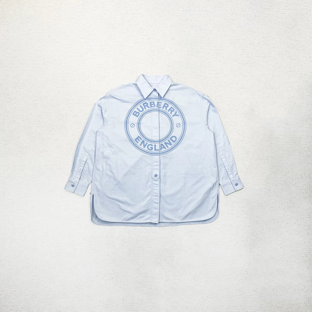 全新未使用 BURBERRY/博柏利 经典大logo时尚衬衫34码编码xb3237