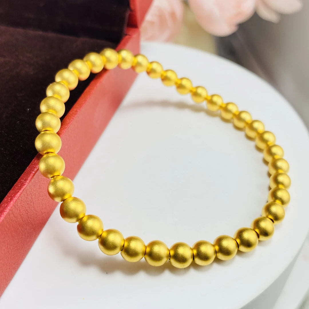 足金999 黄金卡5金珠古法手串 2.17