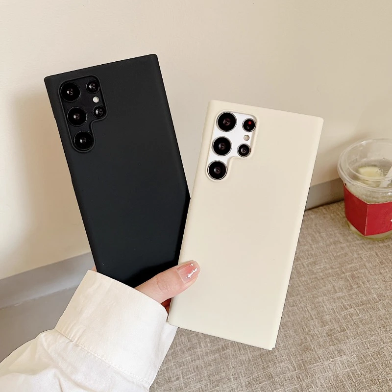 适用三星S23Ultra手机壳纯色galaxyS22u磨砂s22+新款简约防摔硬壳