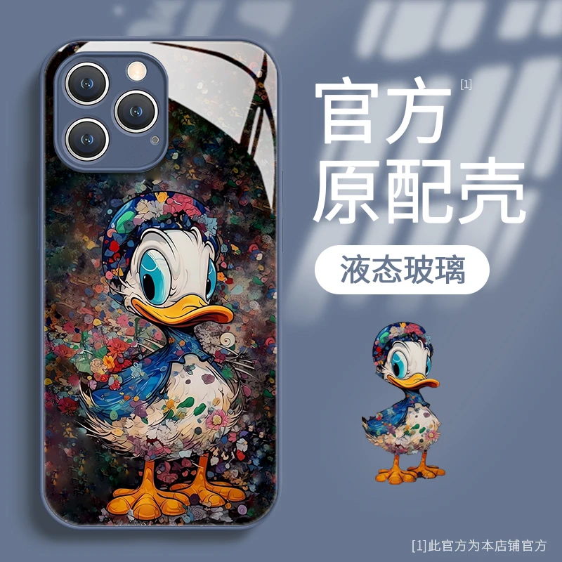 唐老鸭玻璃苹果13华为vivo小米oppo女款网红防摔iphone14手机壳