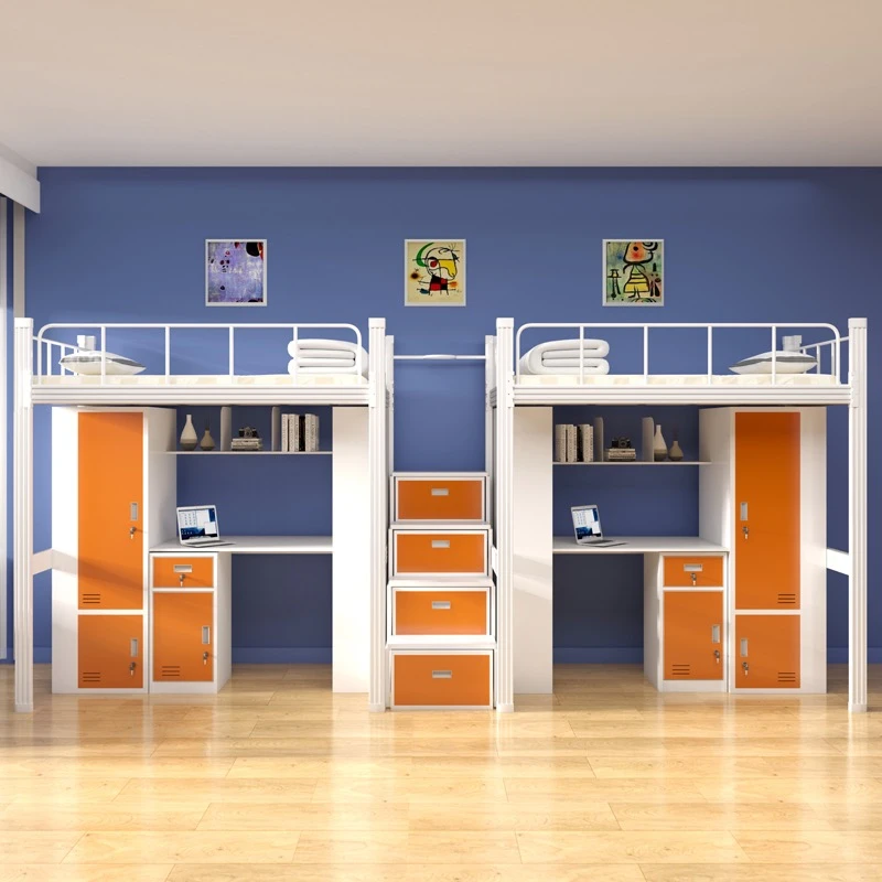 学生公寓床上床下桌组合式高架床大学宿舍下空带书架高低床架子床