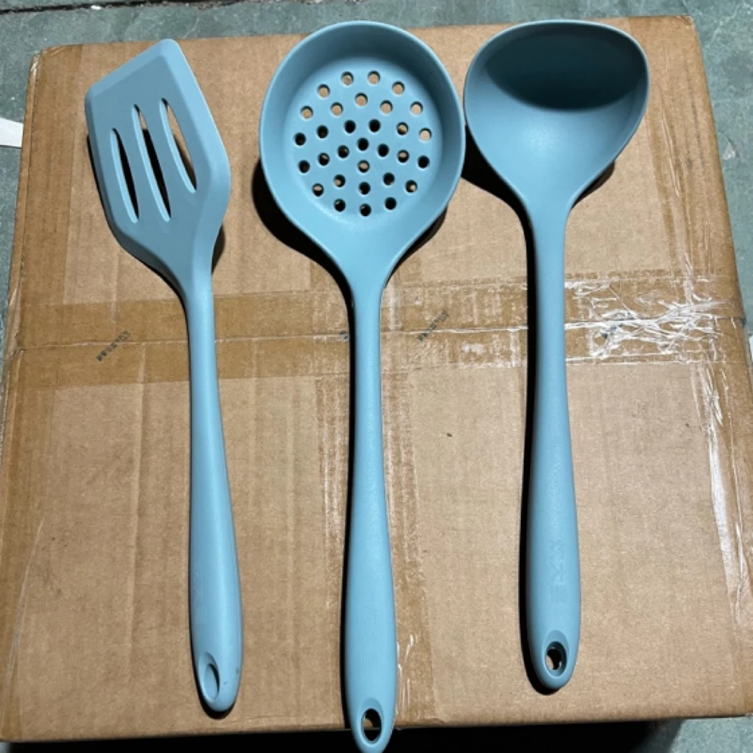 炊大皇正品家用长柄厨房用不伤锅汤勺子锅铲勺汤勺漏勺煎铲三件套