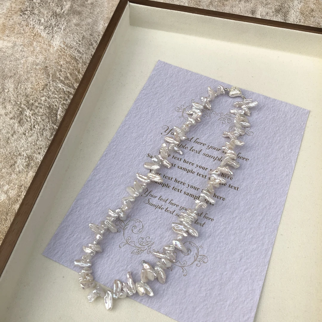 非金属羽毛项链 高品质狼牙巴洛克 超级白亮粉蓝光 无敌百搭