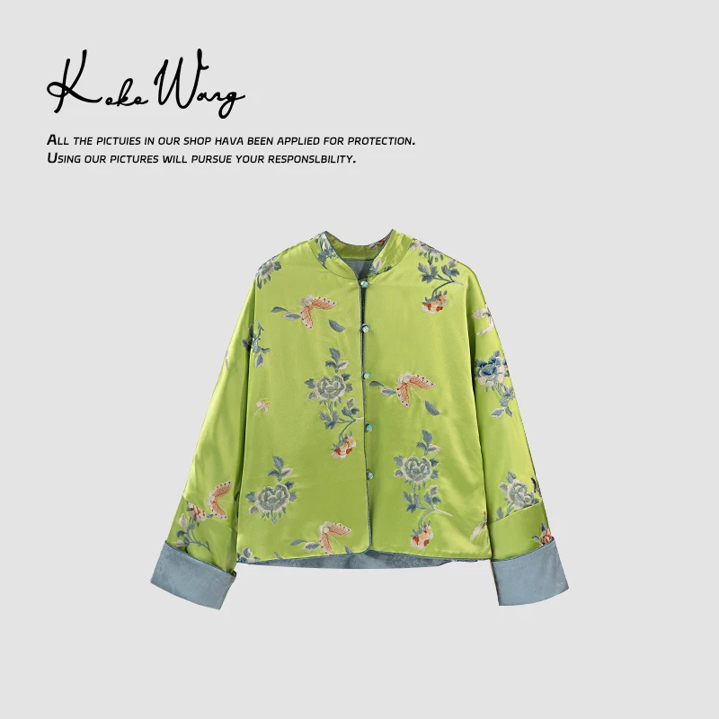 KOKO WANG国风醋酸刺绣提花显瘦百搭外套020683L14W44
