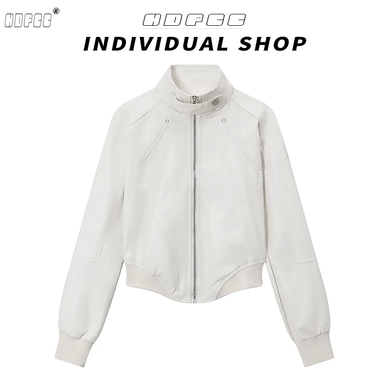 美式复古皮衣短外套女春秋新款宽松百搭设计感小众辣妹机车夹克潮