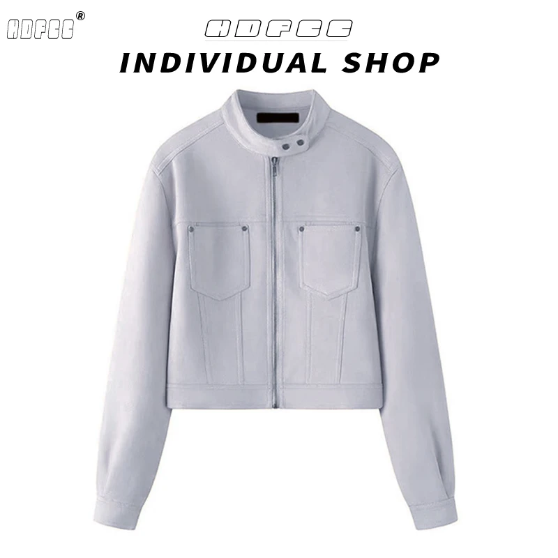 甜美风ins麂皮绒短款外套女春秋季新款韩版设计宽松休闲夹克上衣