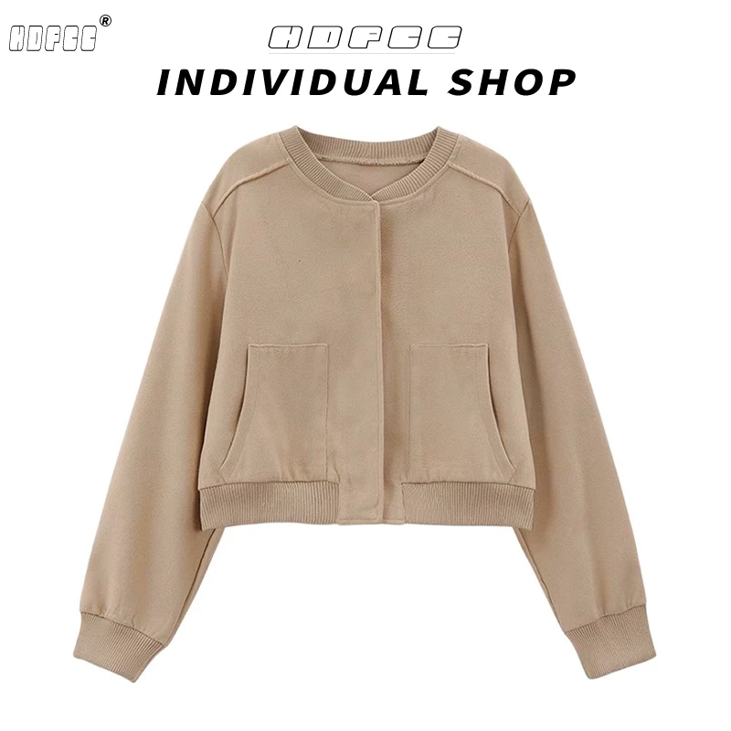 韩系小香风短款棒球服外套女春秋新款高级感宽松百搭长袖夹克上衣