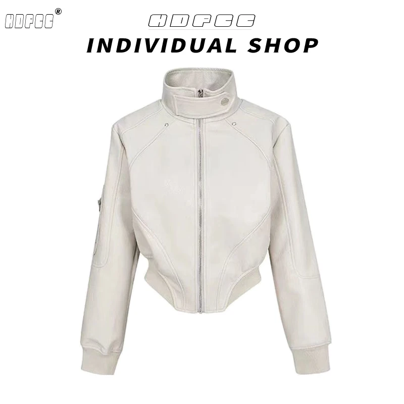 美式复古百搭短款pu皮衣外套女春秋季新款设计感修身机车夹克上衣