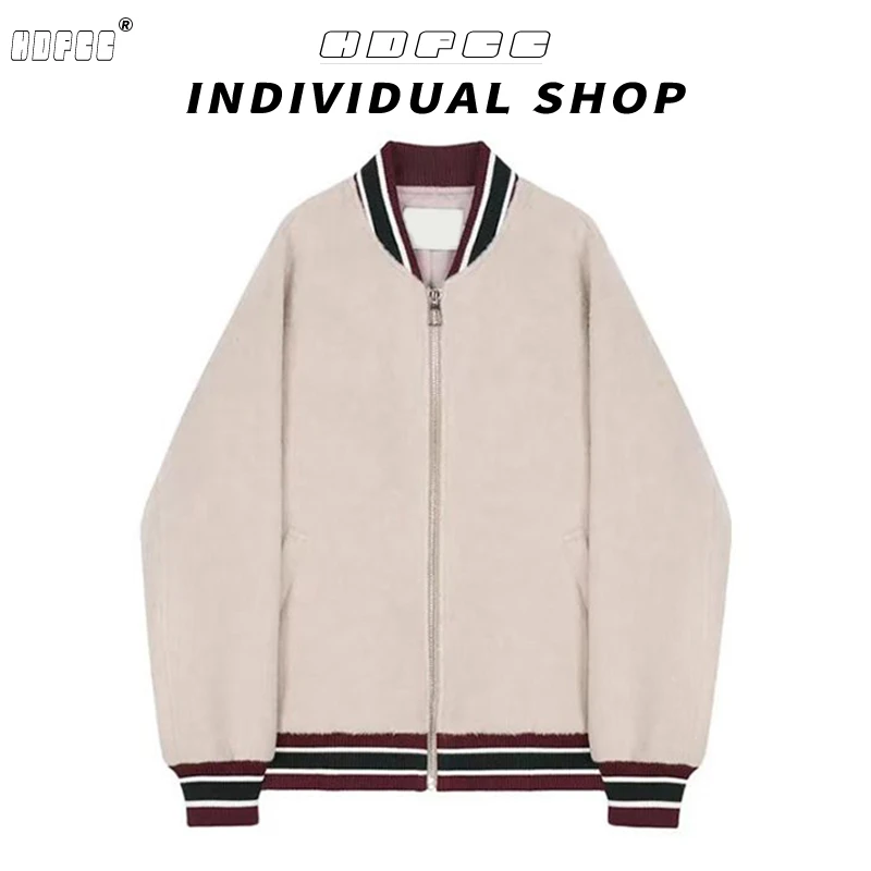 美式高街复古棒球服夹棉外套女装冬季新款设计感夹克宽松保暖棉服