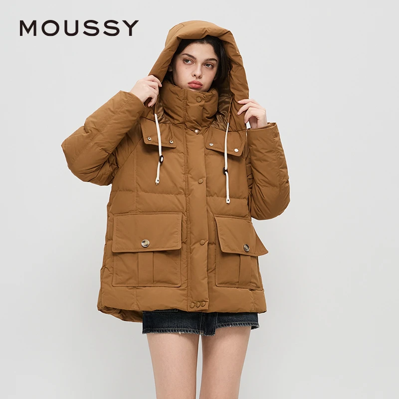 moussy 2024冬季运动休闲风抽绳收腰羽绒服外套028HAZ30-2791