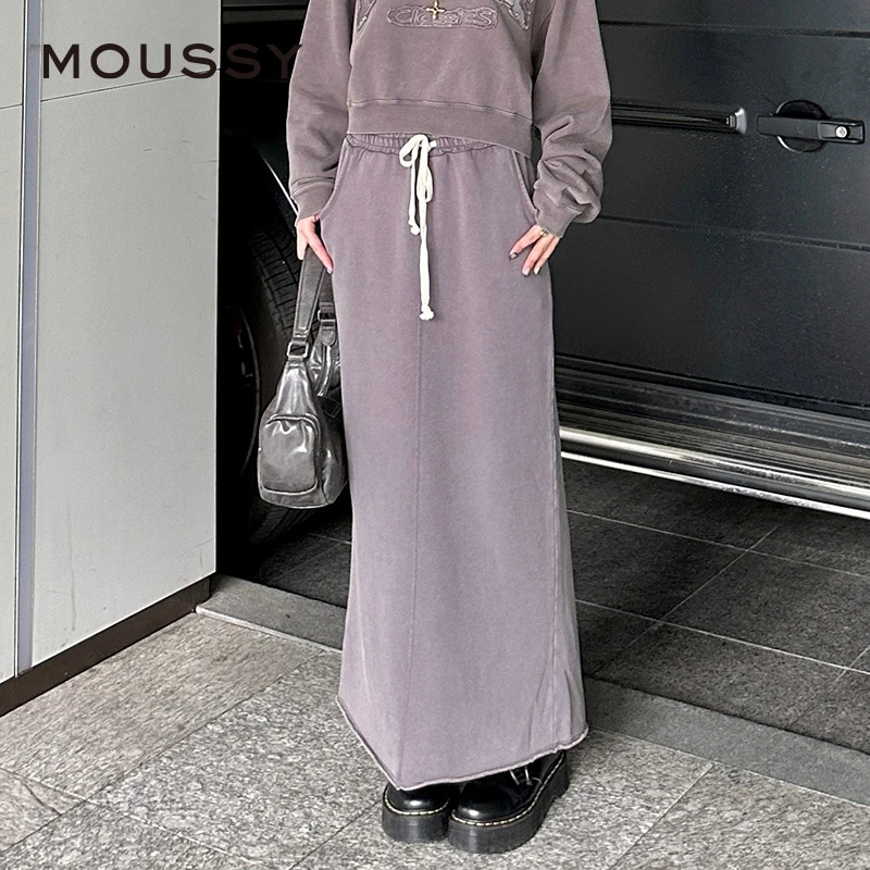 MOUSSY 夏季新品城市运动风抽绳简约卫裙半身裙028HAQ90-1861