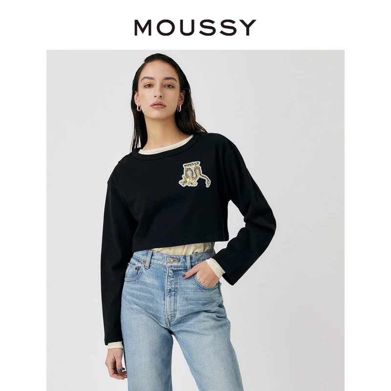 【陈嘉尔专属】MOUSSY 2024早春龙年刺绣卫衣028HS990-0161