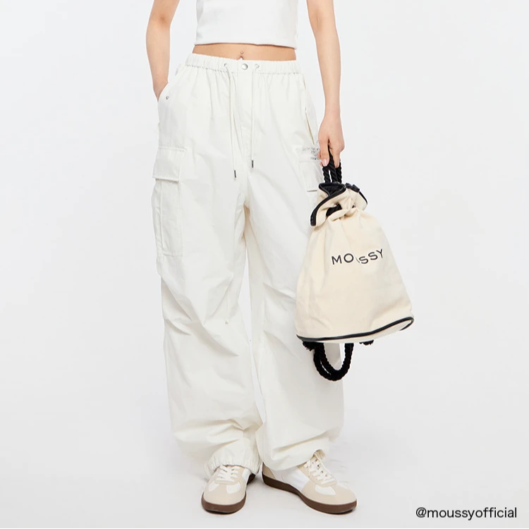 MOUSSY 2024春季高街机能运动风工装裤休闲裤女02SA30-0691