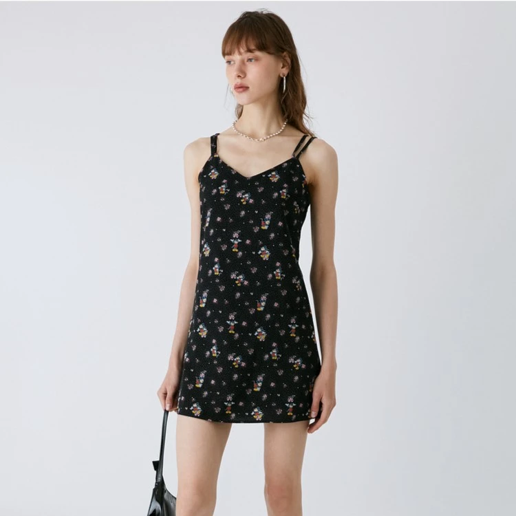 MOUSSY 迪士尼合作款甜美度假风花色吊带连衣裙女028GAY30-5550