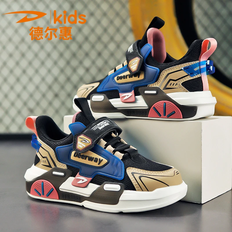 德尔惠儿童运动鞋2023秋季网面童鞋女童休闲鞋防滑跑步鞋男童鞋子