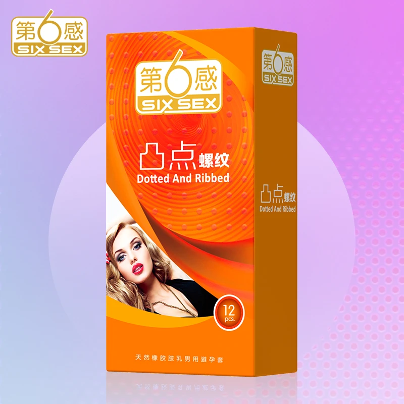 第6感凸点螺纹超薄安全套夫妻男性情趣用品天然橡胶胶乳避孕套