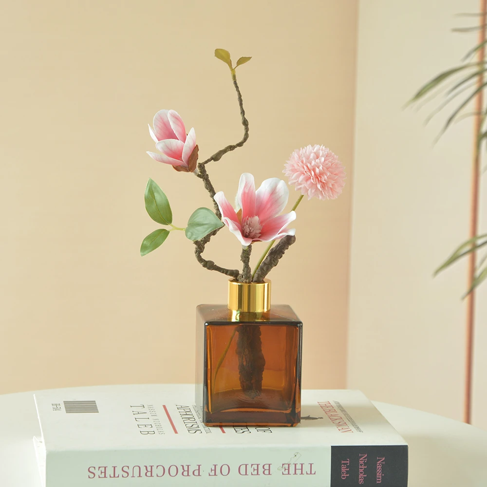 轻奢仿真花手感玉兰花无火香薰花桌面小摆台房间装饰假花新房摆设