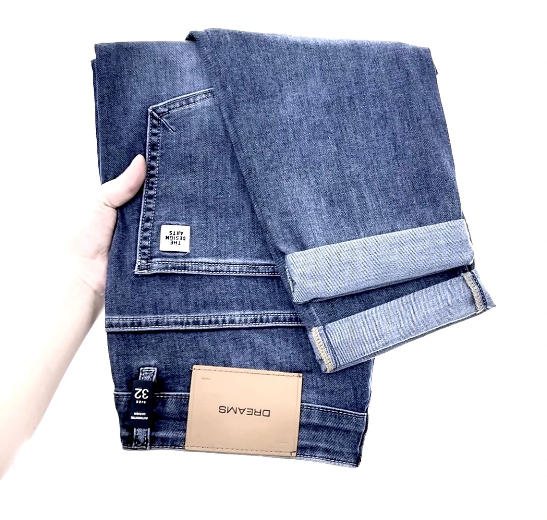 夏季男士两个颜色修身小直筒牛仔裤面料舒适高弹力长裤2158